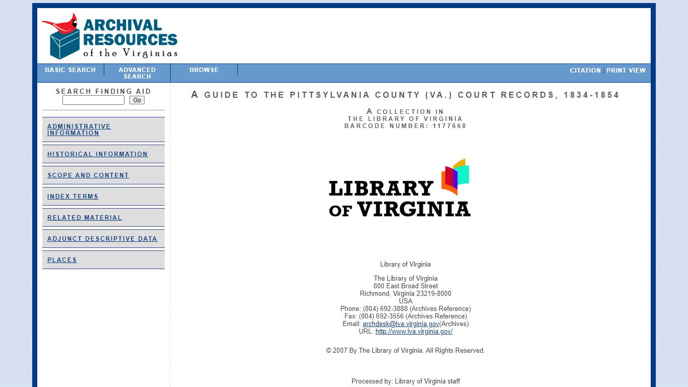 A Guide to the Pittsylvania County (Va.) Court Records ...